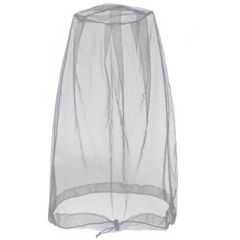 Zanzariera per la testa, confezione da 2, anti-zanzare con borsa per il trasporto, protezione dagli insetti, per apicoltore, campeggio all'aperto, grigio