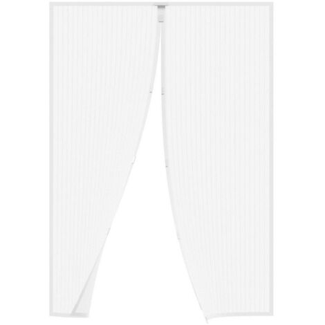 Zanzariera per porte magnetica a tenda riducibile Bianca 100x220 cm