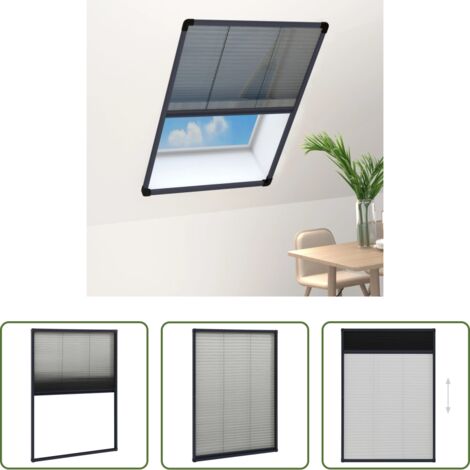 Zanzariera plissettata -  Zanzariera Plissettata Finestre Alluminio Antracite 80x120 cm