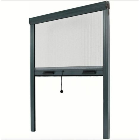 ZANZARIERA RULLO AVVOLGIBILE FINESTRA 80x170 RIDUCIBILE IN ALLUMINIO GRIGIO 3401
