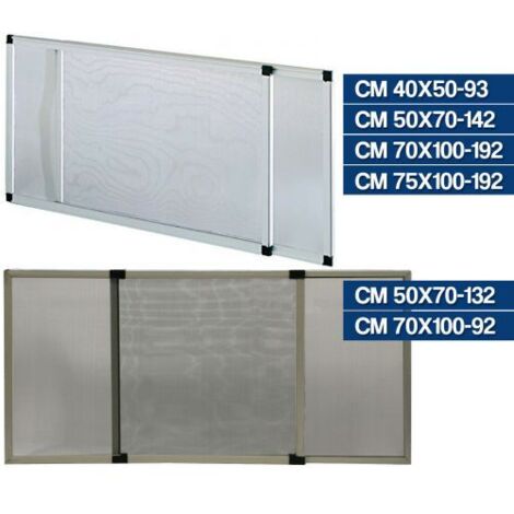 ZANZARIERA TELAIO ESTENSIBILE ALLUMINIO TAPPARELLA PORTE FINESTRA (35300V) ALLUMINIO CM 40X50-93 (35300)