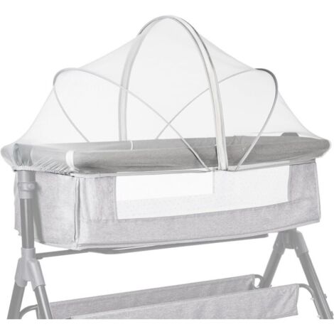 Zanzariera universale per culla con cerniera, tenda per lettino in tessuto a maglia fine per uso interno ed esterno (bianca, 60 x 105 cm)