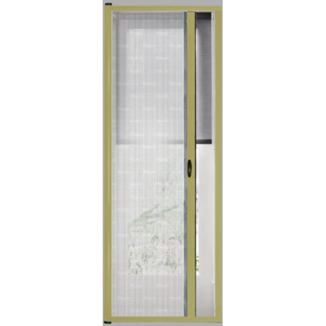 Zanzariera Universale Scorrimento Orizzontale Per Porte Portafinestra Balconi A Rullo Avvolgibile Profilo Riducibile Regolabile Telaio In Alluminio In Kit Fai Da Te Colore Oro (120 x 250 cm)
