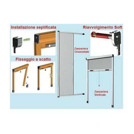 Zanzariera estensibile in alluminio Stop Inset H50x142cm Bianco Brixo