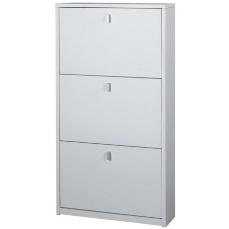 Zapatera de 3 puertas 63L x 18P x h117 – Acabado Blanco Brillante – Sarmog