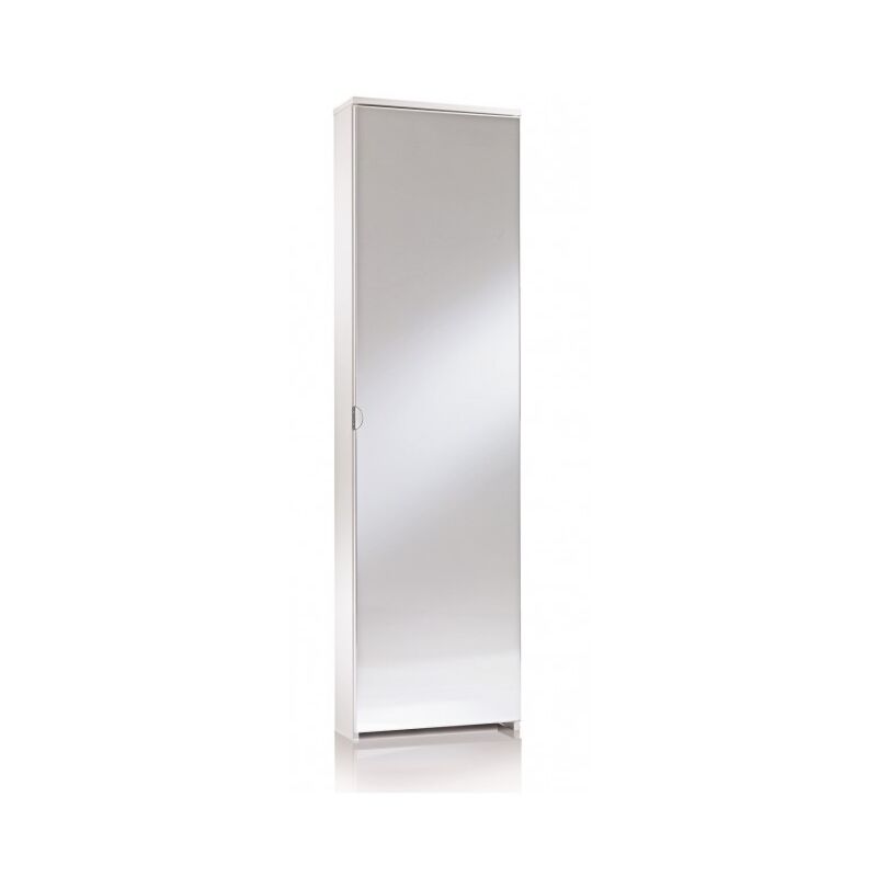 

Zapatero 180 cm Blanco ceniza con puerta de espejo | Blanco