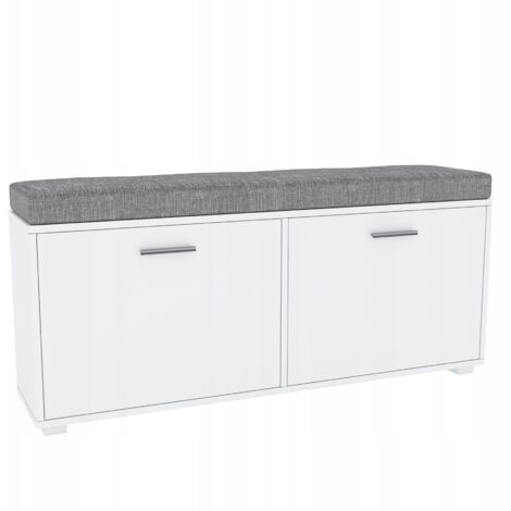 Zapatero 2 puertas blanco con cojín gris