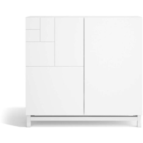 Zapatero 2 puertas modelo 513 acabado blanco, 90x90x27 (alto x ancho x fondo)