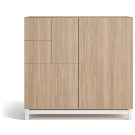 Zapatero 2 puertas modelo 513 acabado nogal oscuro patas blancas, 90x90x27 (alto x ancho x fondo)