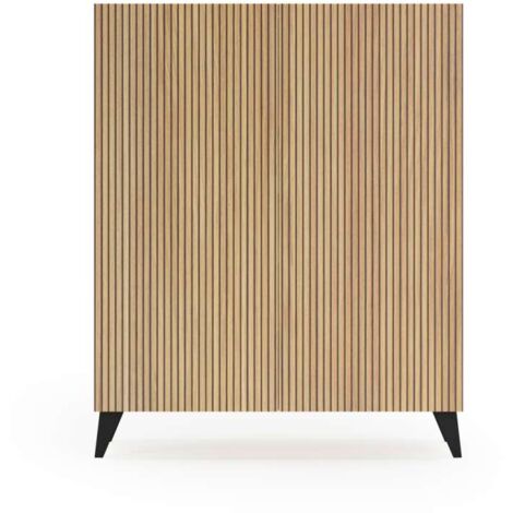 HERDASA Zapatero 2 puertas modelo 514 acabado roble2 vallado patas negras, 112x90x27 (alto x ancho x fondo)