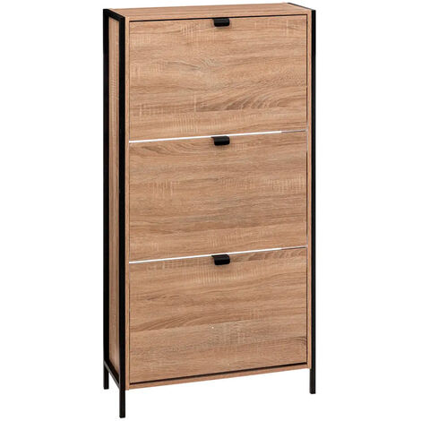 Zapatero 3 trampones de madera/metal 63x24x122cm