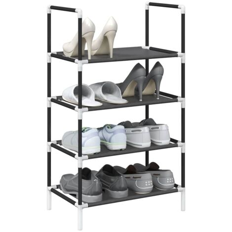 Zapatero 4 niveles negro 44x28x77 cm tejido no tejido