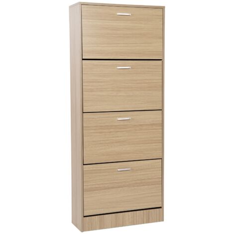 Zapatero 4 Puertas 63X24X155 Marrón
