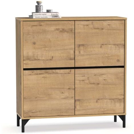 Zapatero 4 puertas Tokio en roble gold. 101cm(ancho) 96.5cm(altura) 33cm(fondo)