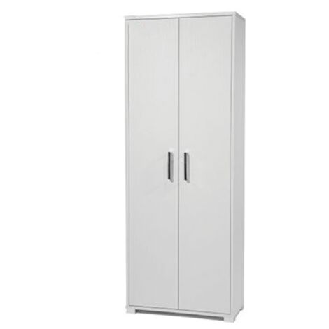 Zapatero alto con dos puertas en madera blanca
