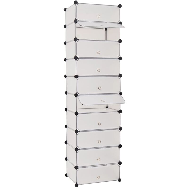

Zapatero apilable con 10 compartimentos blanco - Blanco