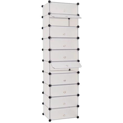 Zapatero apilable con 10 compartimentos blanco vidaXL