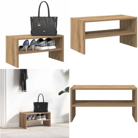 Zapatero apilable roble artesanal 60x30x30,5 cm - Armario de madera - Almacenamiento vertical