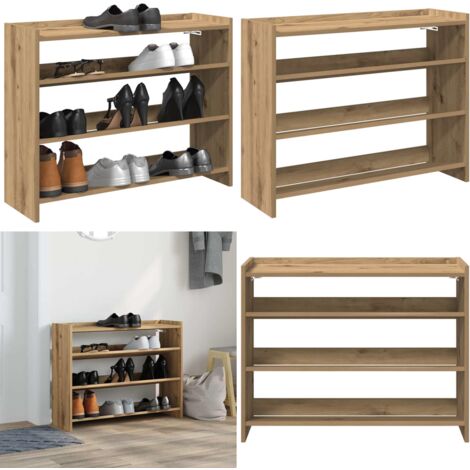 Zapatero artesanal de madera contrachapada 80x25x62 cm - Almacenamiento de zapatos - Madera contrachapada