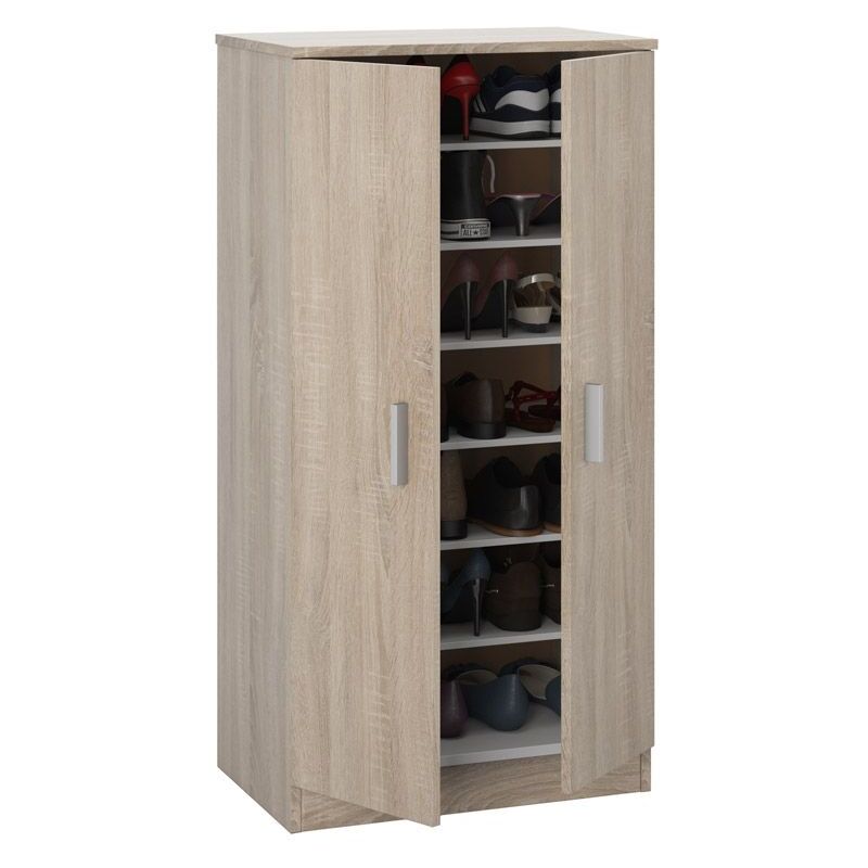 Zapatero básico de melamina 6 baldas Color ROBLE CLARO - 495.373