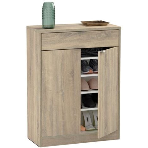 Mueble Zapatero Eco De 3 Puertas Acabado Roble Cambrian, 60 Cm