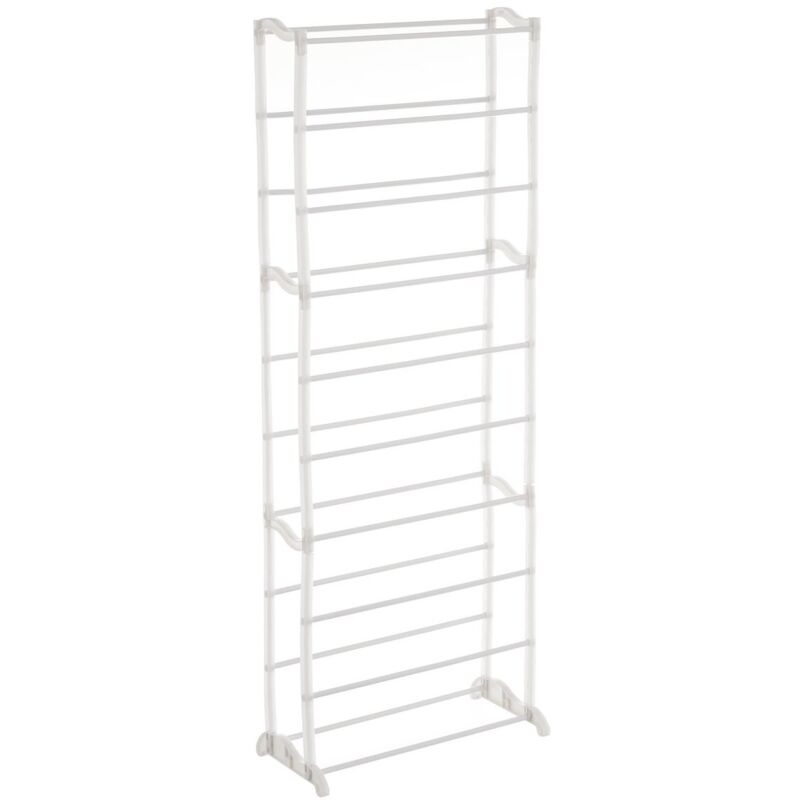 

Zapatero blanco de metal y PP para 30 pares con 10 alturas de 51x25x140 cm