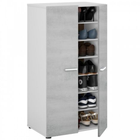 Zapatero compacto con seis estantes cm 55 x 36 x 104 h hormigón