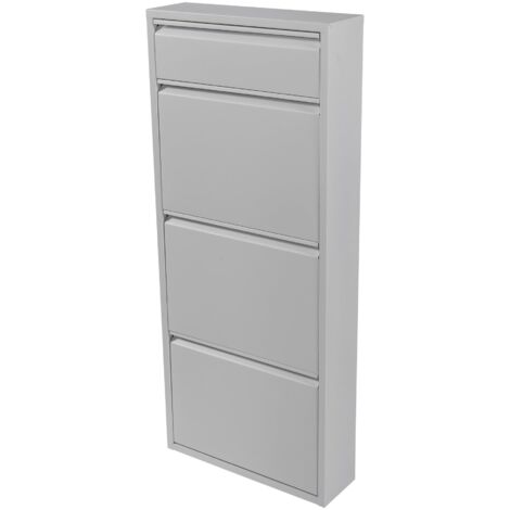 Zapatero con 4 cajones 118 x 50 x 15 cm inclinable blanco 030007640