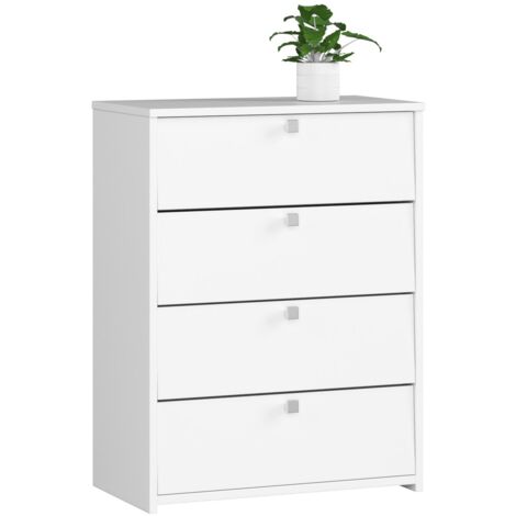 Zapatero con 4 compartimentos AKORD RUBIN Blanco 66 cm 4 puertas basculantes frente en color Blanco 66x36x85 cm