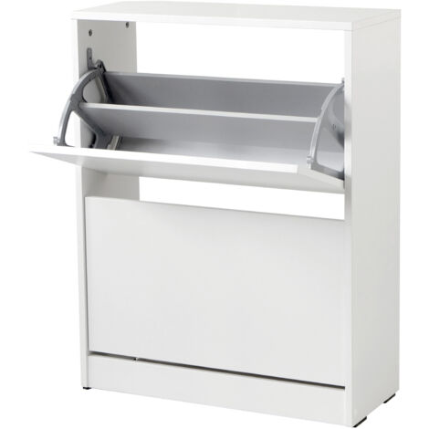 Zapatero De 2 Puertas Abatibles 83X73X26 Blanco