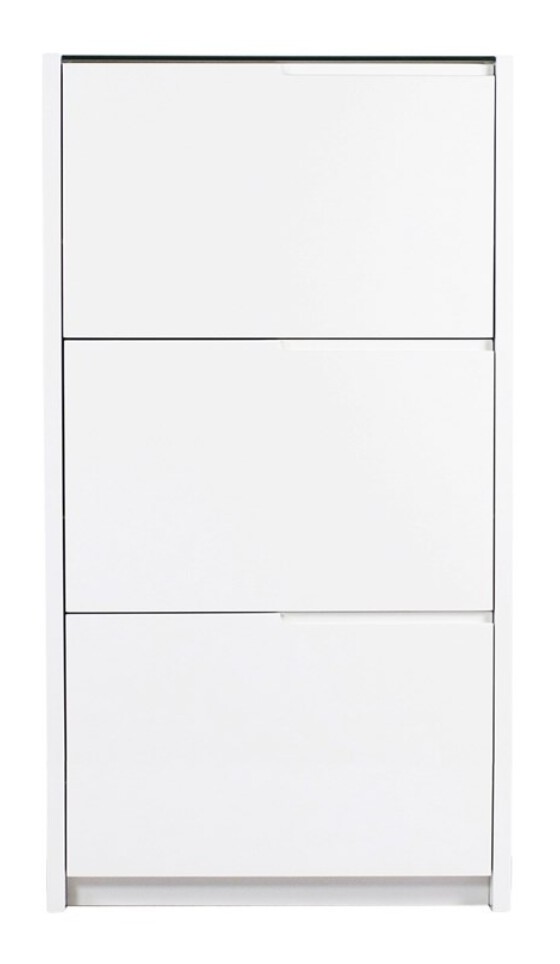 

Zapatero de 3 puertas lacado en color blanco brillo.