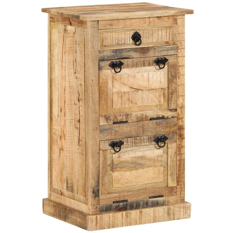 

Zapatero de 4 estantes con cajon madera de mango maciza rugosa