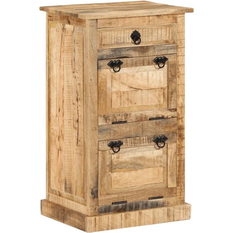 

Zapatero de 4 estantes con cajón madera de mango maciza rugosa