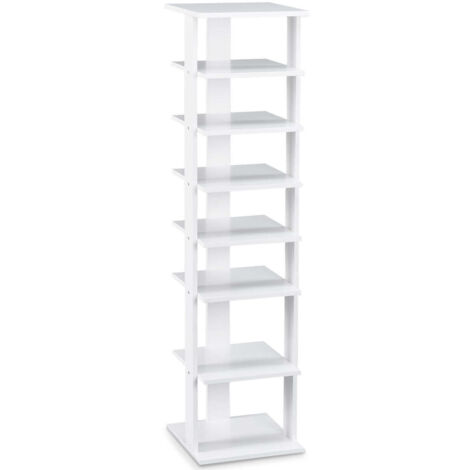 Zapatero de almacenaje 265 x 275 x 110 cm 7 amplios estantes de diseño moderno blanco 200012070