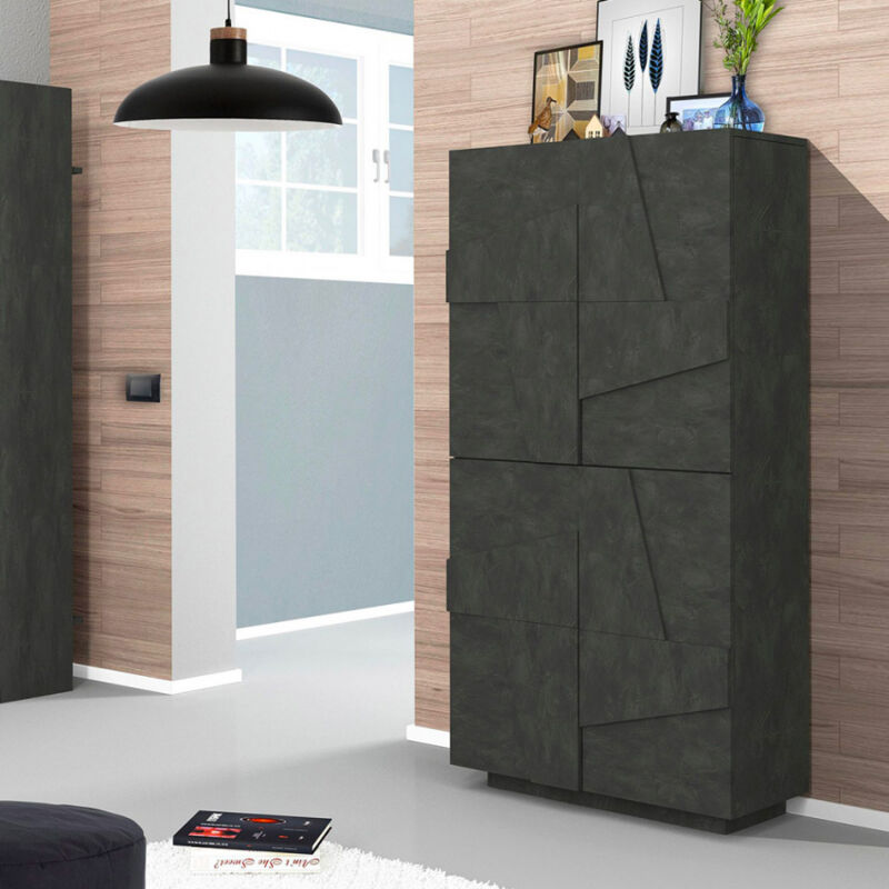 

Zapatero de diseño moderno de 4 puertas y 8 estantes Ping Dress Ardesia