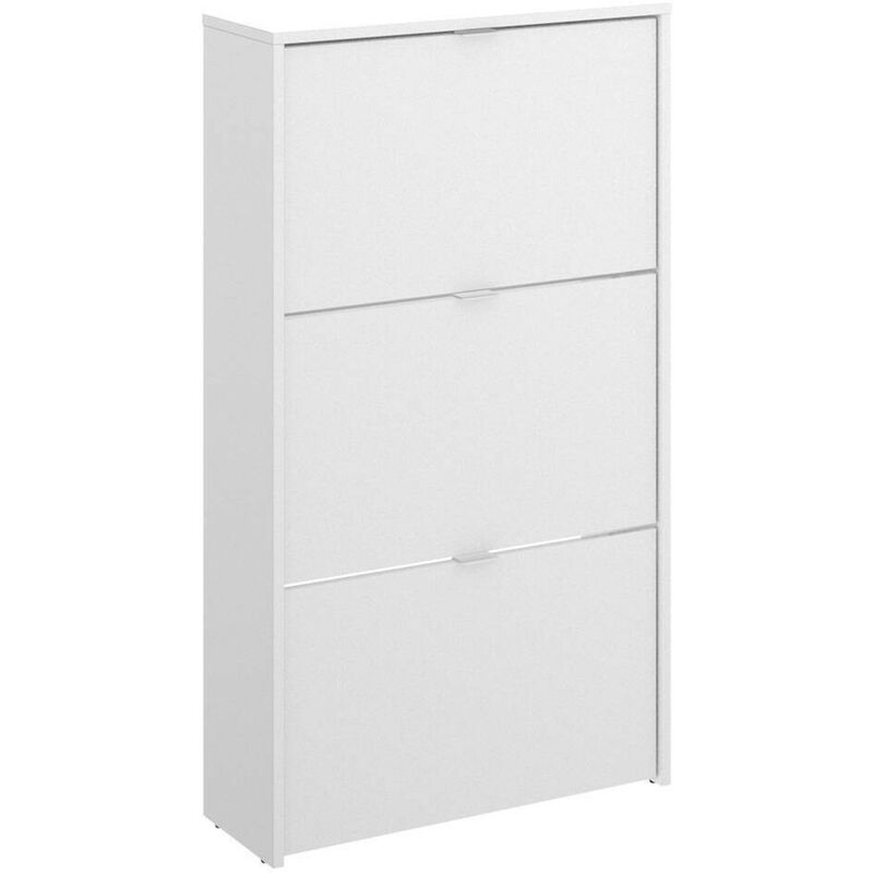 

Zapatero de diseño moderno JAZZ tablero de partículas melaminizado color blanco brillo 61x25x113 cm