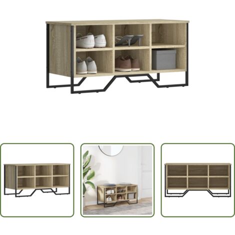 Zapatero de ingeniería -  Zapatero de madera de ingeniería roble Sonoma 90x38x45,5 cm