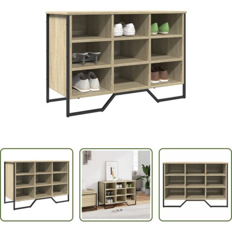 Zapatero de ingeniería -  Zapatero de madera de ingeniería roble Sonoma 90x38x61,5 cm