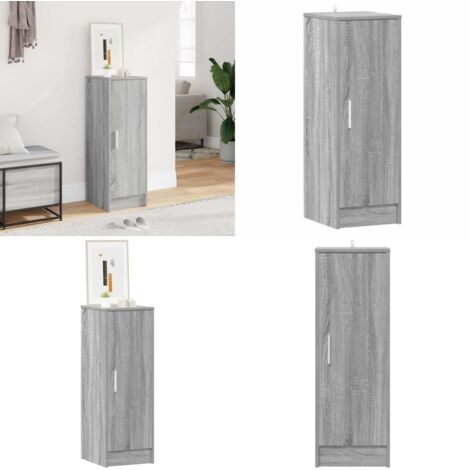 Zapatero de madera contrachapada gris Sonoma 32x35x92 cm - Almacenamiento de zapatos - Madera contrachapada