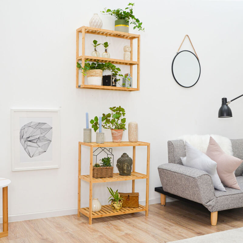 

Estantería de Bambú para Baño - 69x60x26 Zapatero en Madera - Estante Suelo Bajo