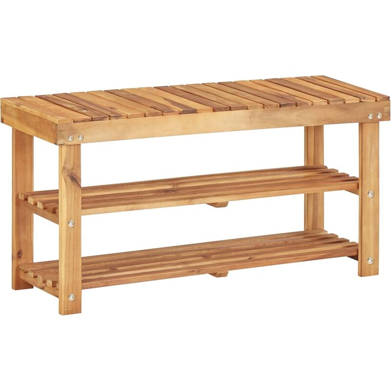 

Zapatero de madera maciza de acacia 90x32x46 cm - Marrón
