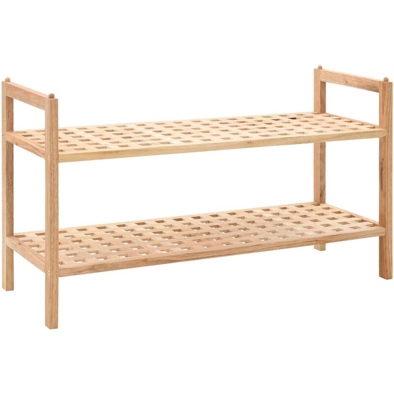 

Zapatero de madera maciza de nogal 69x26x40 cm - Beige