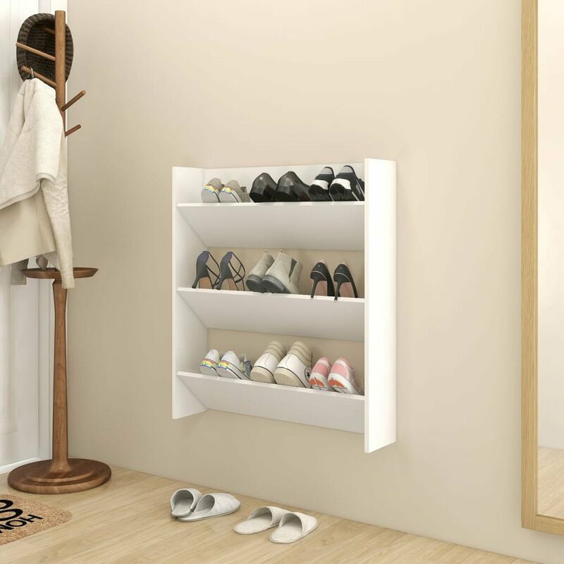 

Zapatero de pared blanco aglomerado 80x18x90 cm