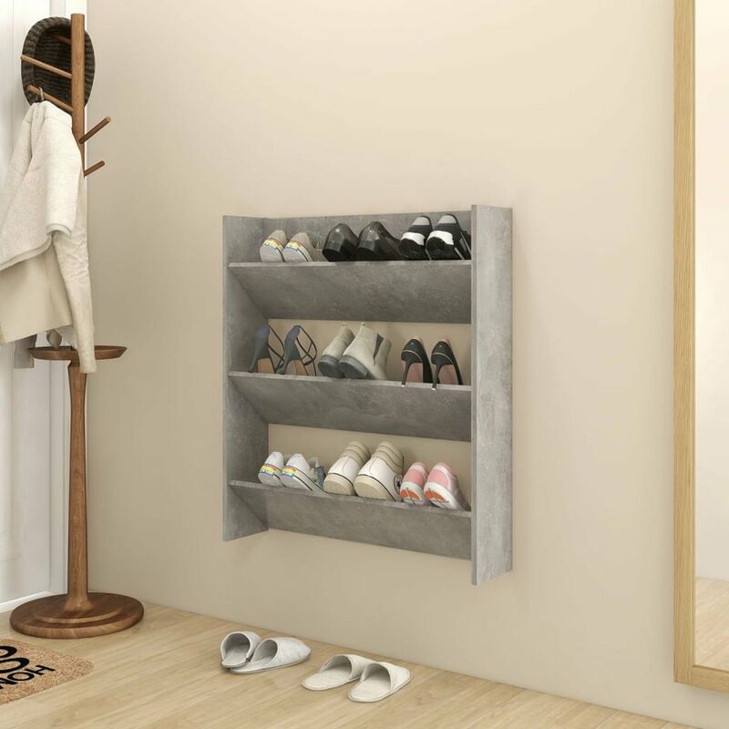 

Zapatero de pared gris aglomerado 80x18x90 cm