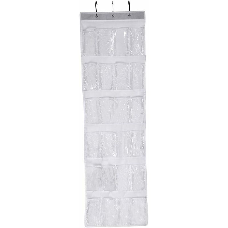 

Zapatero de pared bolsa de almacenamiento de 24 puertas, rejilla, transparente, hogar, ahorro, espacio, escombros de almacenamiento (color: