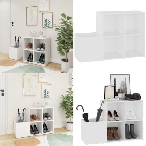 Zapatero de recibidor madera contrachapada blanco 105x35,5x70cm - Madera contrachapada - Muebles de cocina