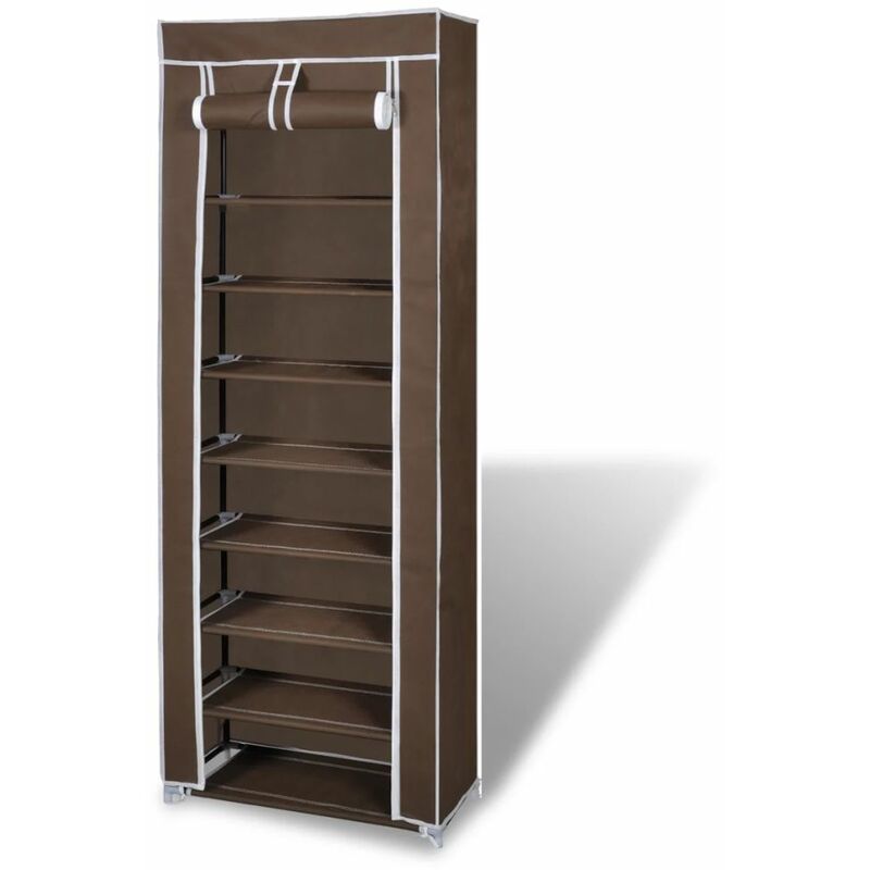 

Zapatero de tela con cubierta marron 57x29x162 cm