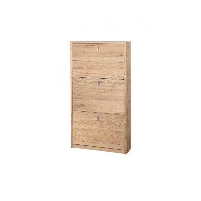 

Zapatero doble profundidad 117 cm Roble natural 3 puertas | Roble claro