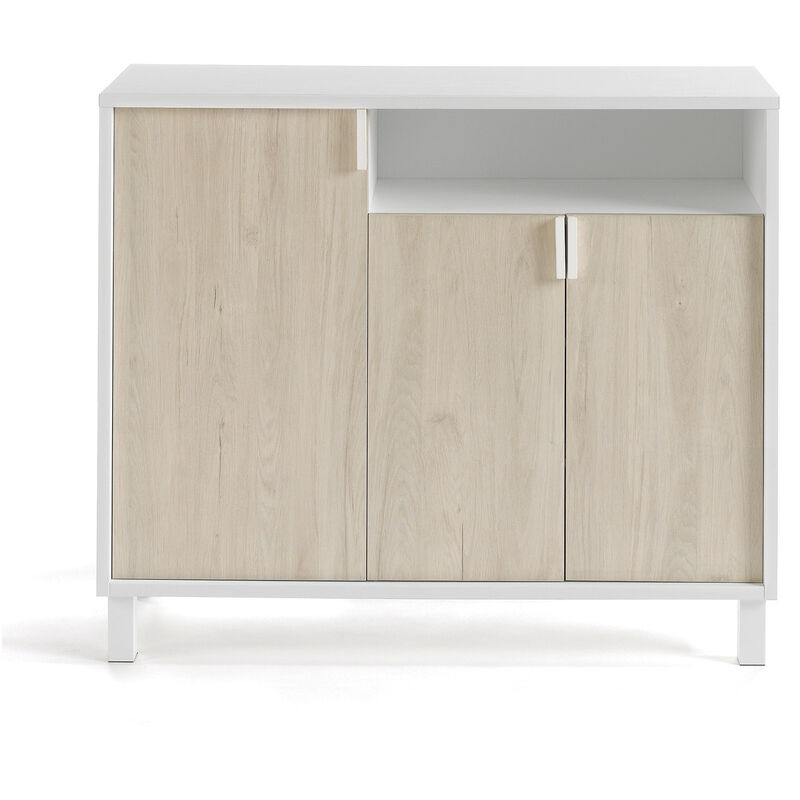 

Herdasa - Zapatero DYRNES, blanco con puertas roble. - roble
