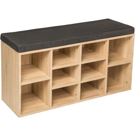 Zapatero estante banco mueble gris oscuro/roble marrón claro 2008145